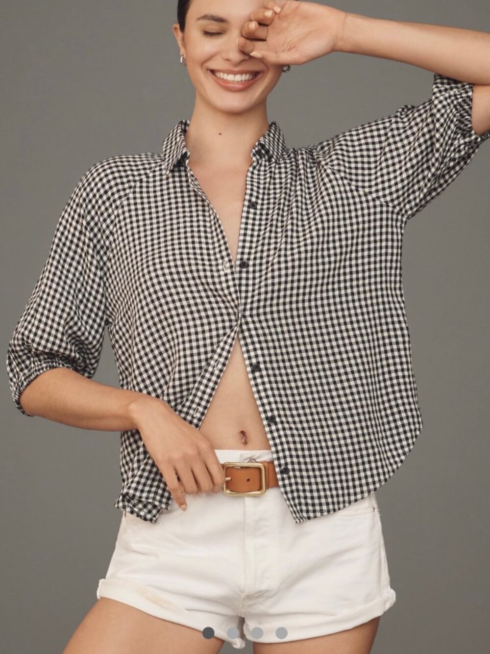 Anthropologie Cloth & Stone Puff-Sleeve Buttondown Shirt  Small